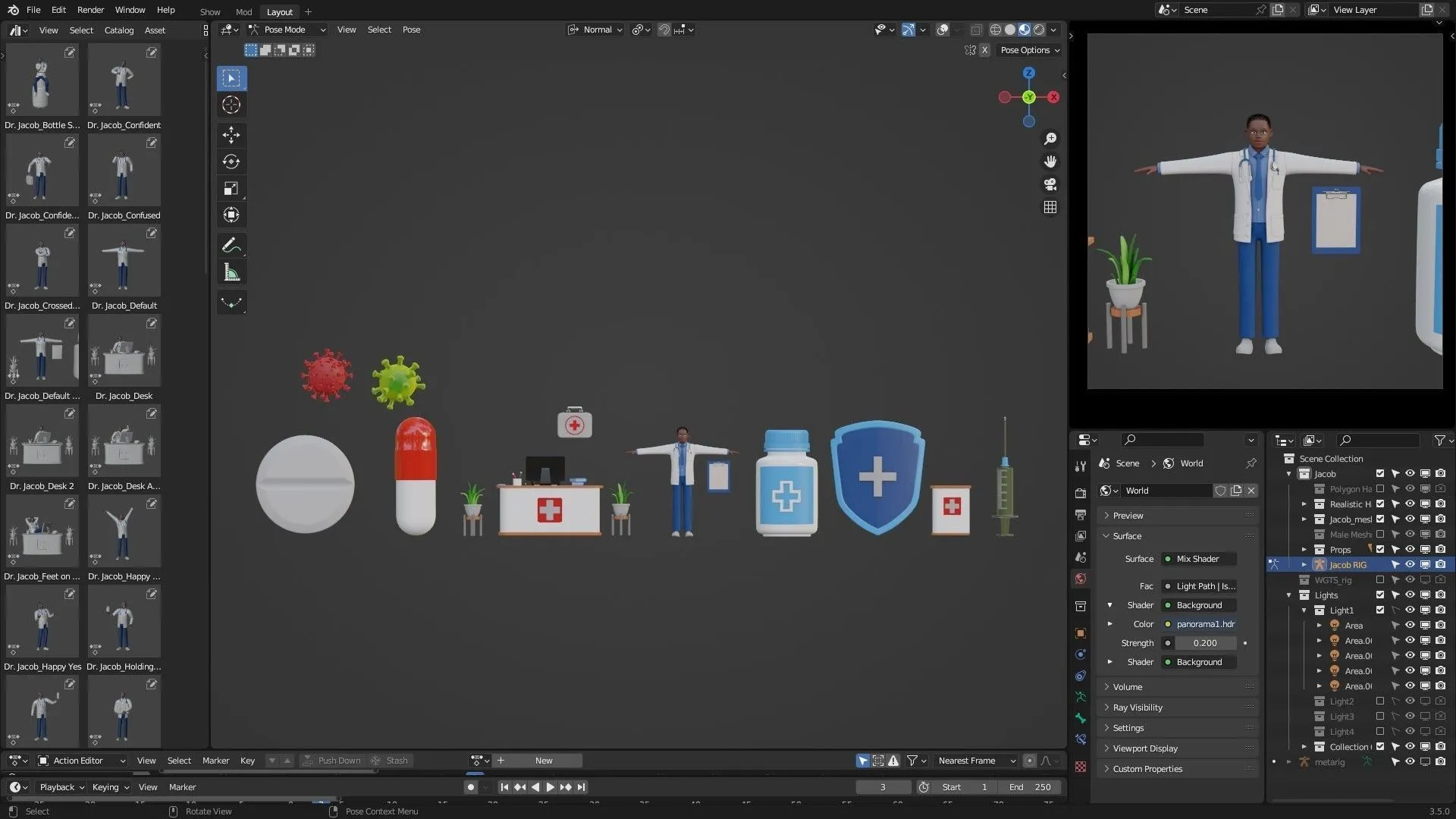 Cartoon Black Doctor Man scene